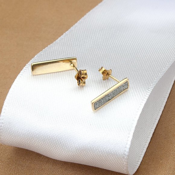 NEW Gold Plated Pave Studs, Gold Plated Sterling Silver Earrings, Hypoallergenic - Picture 7 of 9